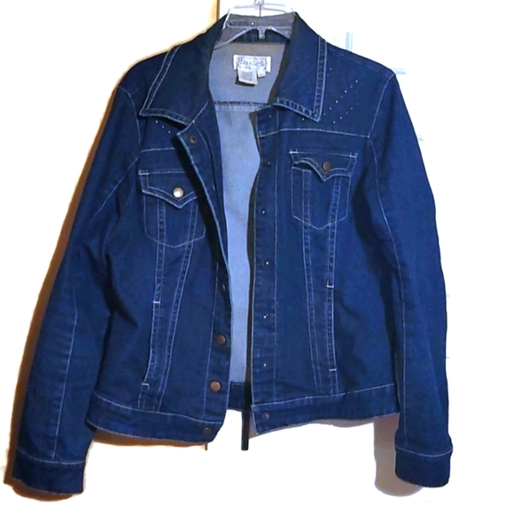 Live a little Jean Jacket. Large. Missing Button - Picture 1 of 1